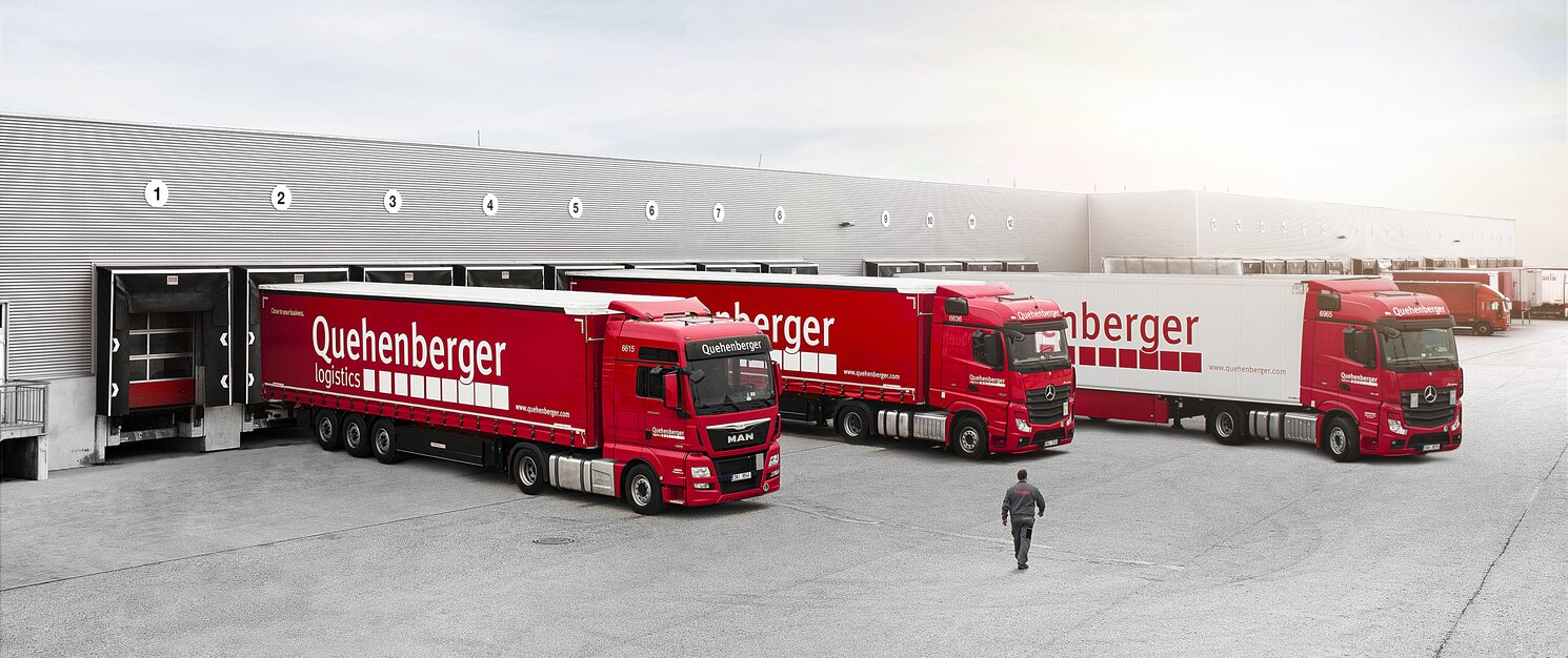 Quehenberger truck in front of the location in Enns. 